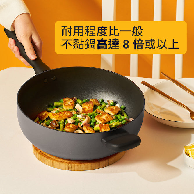30CM/6.2L COVERED CHEF'S PAN WITH HELPER HANDLE