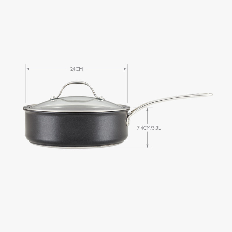Nonstick Chef Pan with Lid 24CM / 3.3L