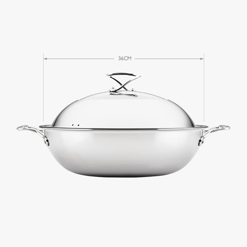 36CM WOK WITH LID