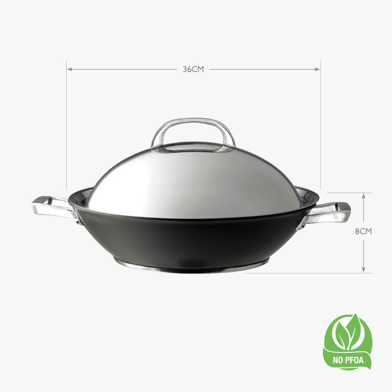 Hard Anodized Nonstick Wok with Lid